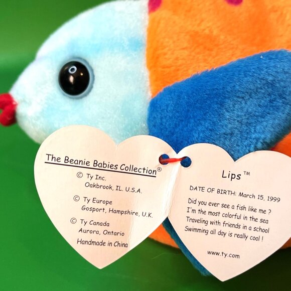 Ty Beanie Baby Lot of 6 Ocean Beanbag Plush Stuffed Animals Fish Walrus Crab 90s - Picture 10 of 15